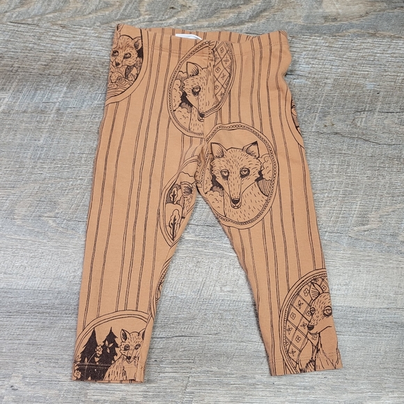 Mini Rodini organic brown fox family leggings - Picture 2 of 6